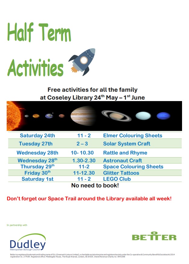 Coseley Library - Children's Half Term Activities